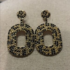 Elegant Black and Gold Earrings